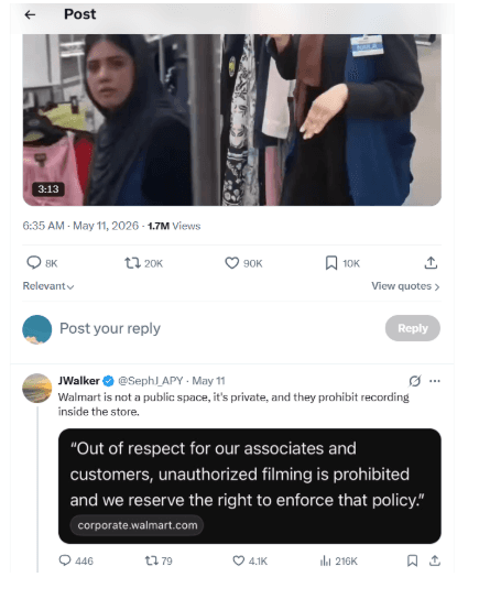 Walmart viral clip draws backlash toward ‘Muslim employees’ over alleged threatening gesture