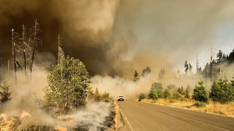 Fire Near Davis and Woodland in California Leaves Yolo County Under Smoke