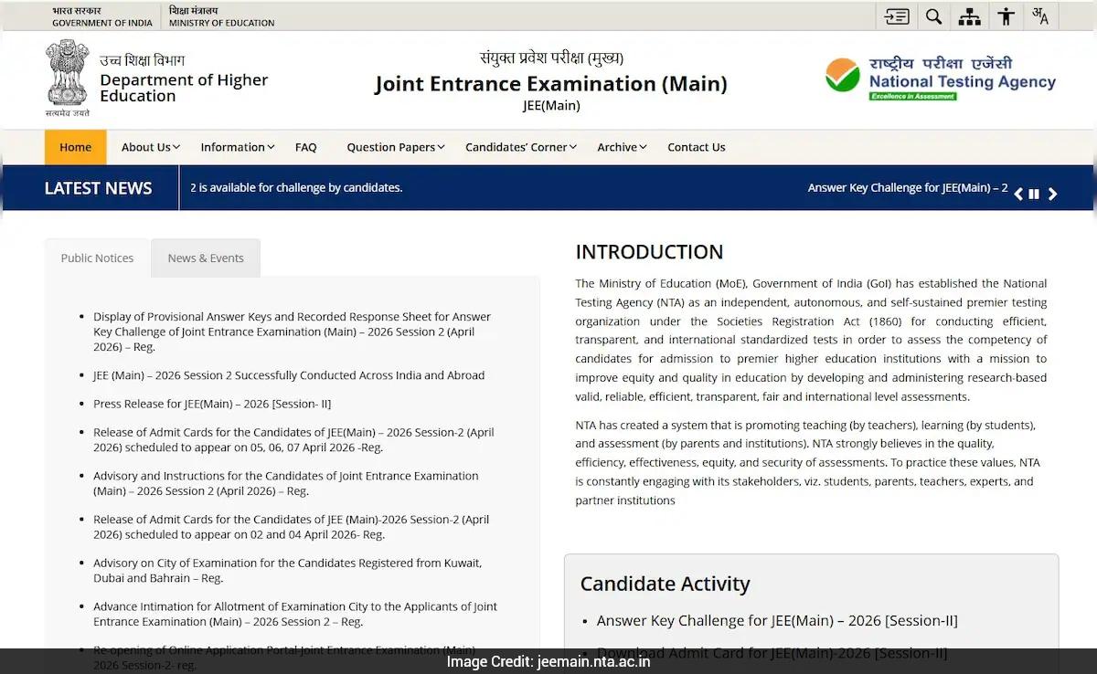 JEE Main Session 2 Result 2026 Today? Check Date, Percentile Formula, Scorecard Link And FAQs