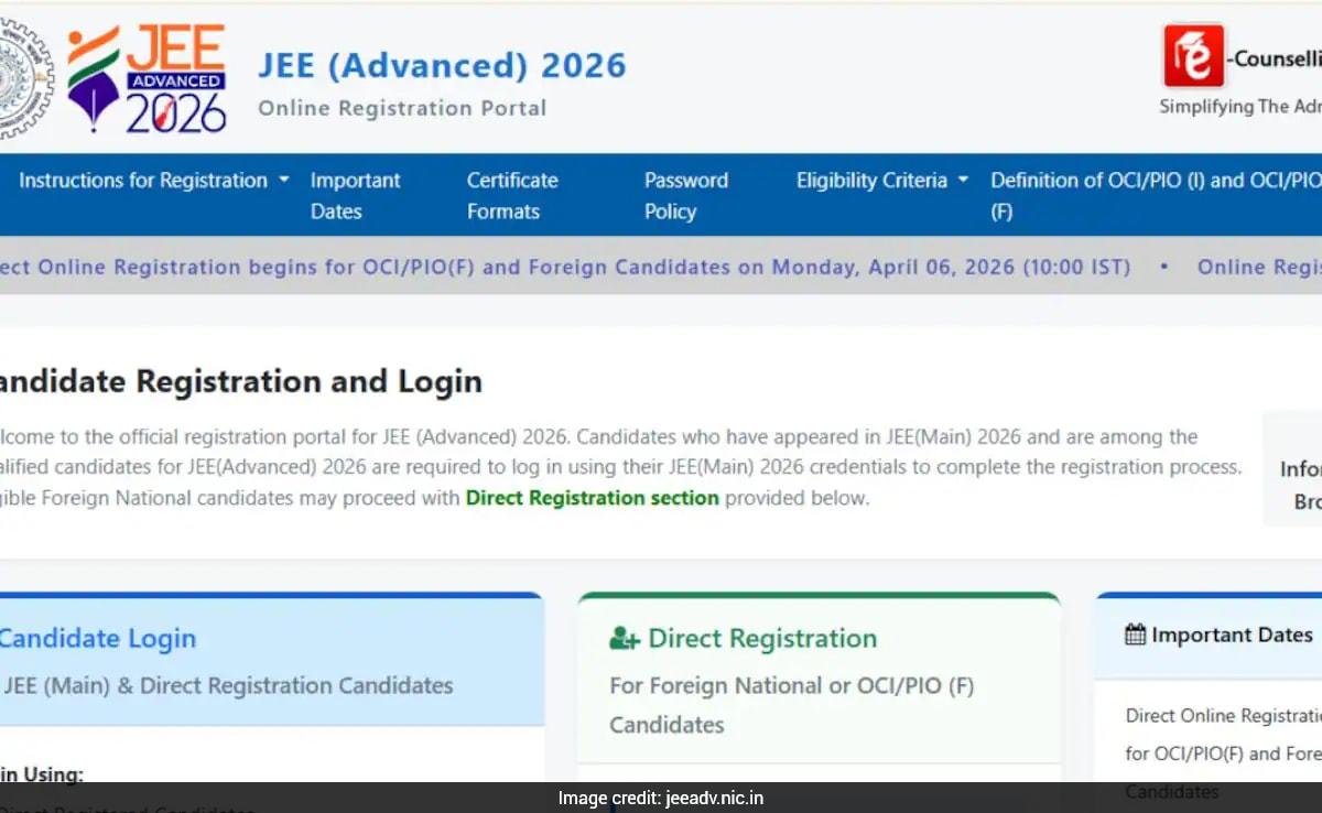 JEE Advanced 2026 Registration To Start On April 23 For Qualified Candidates