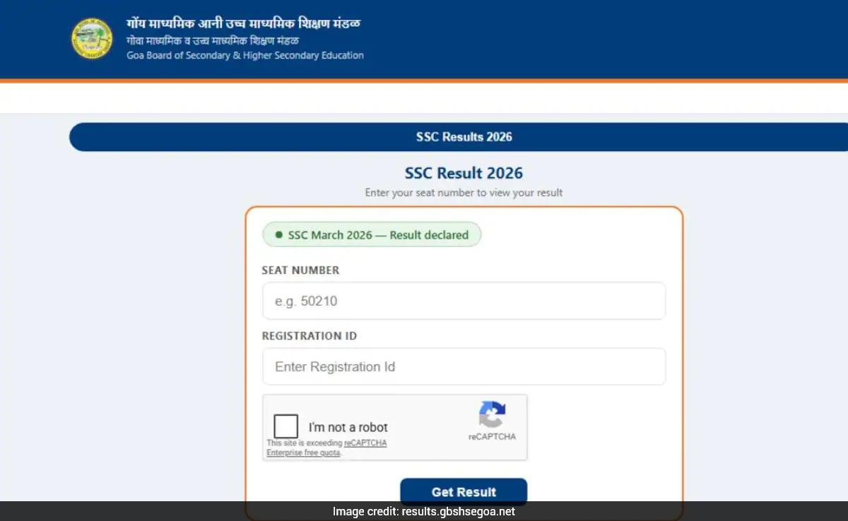 Goa SSC Result 2026 Released: 94.51% Candidates Pass Class 10 Board Exams