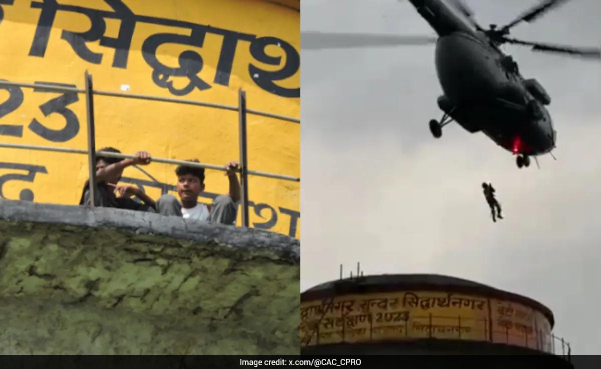 UP Teens Climb Water Tank To Shoot Reel, Get Stuck. Air Force Rescues Them