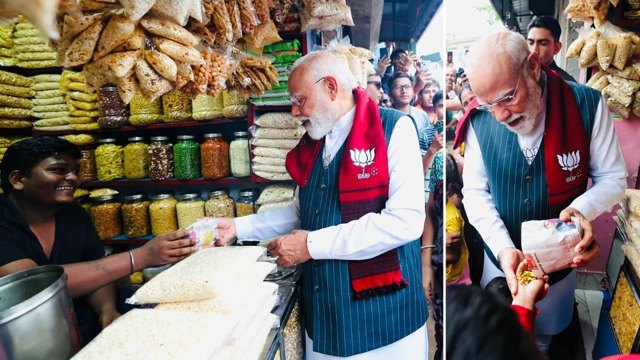PM Modi: బెంగాల్‌లో ప్రచారం.. ఝల్‌మురి తింటూ ఆస్వాదించిన ప్రధాని మోదీ.. ఫొటోలు ఇదిగో