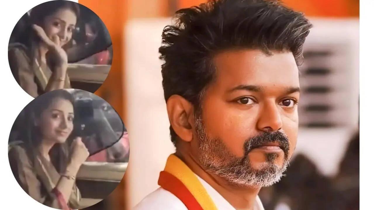 Trisha visits Thalapathy Vijay's house after he leads in Tamil Nadu elections