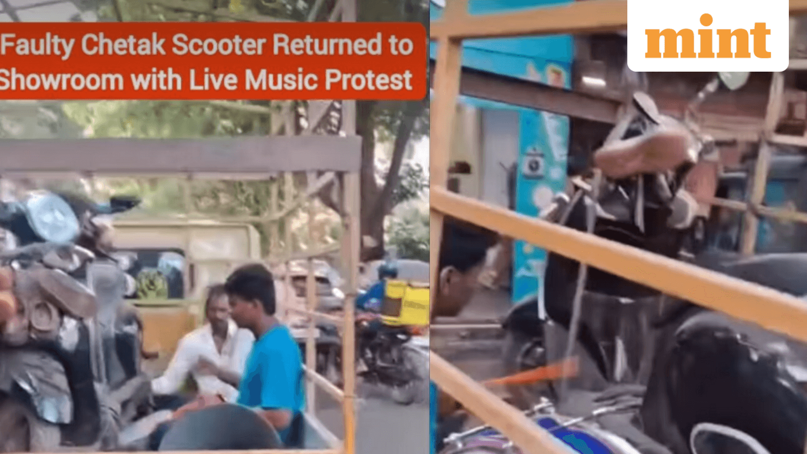 Drums, music and garland of slippers: How Goa man returned his ‘faulty’ scooter to company’s showroom