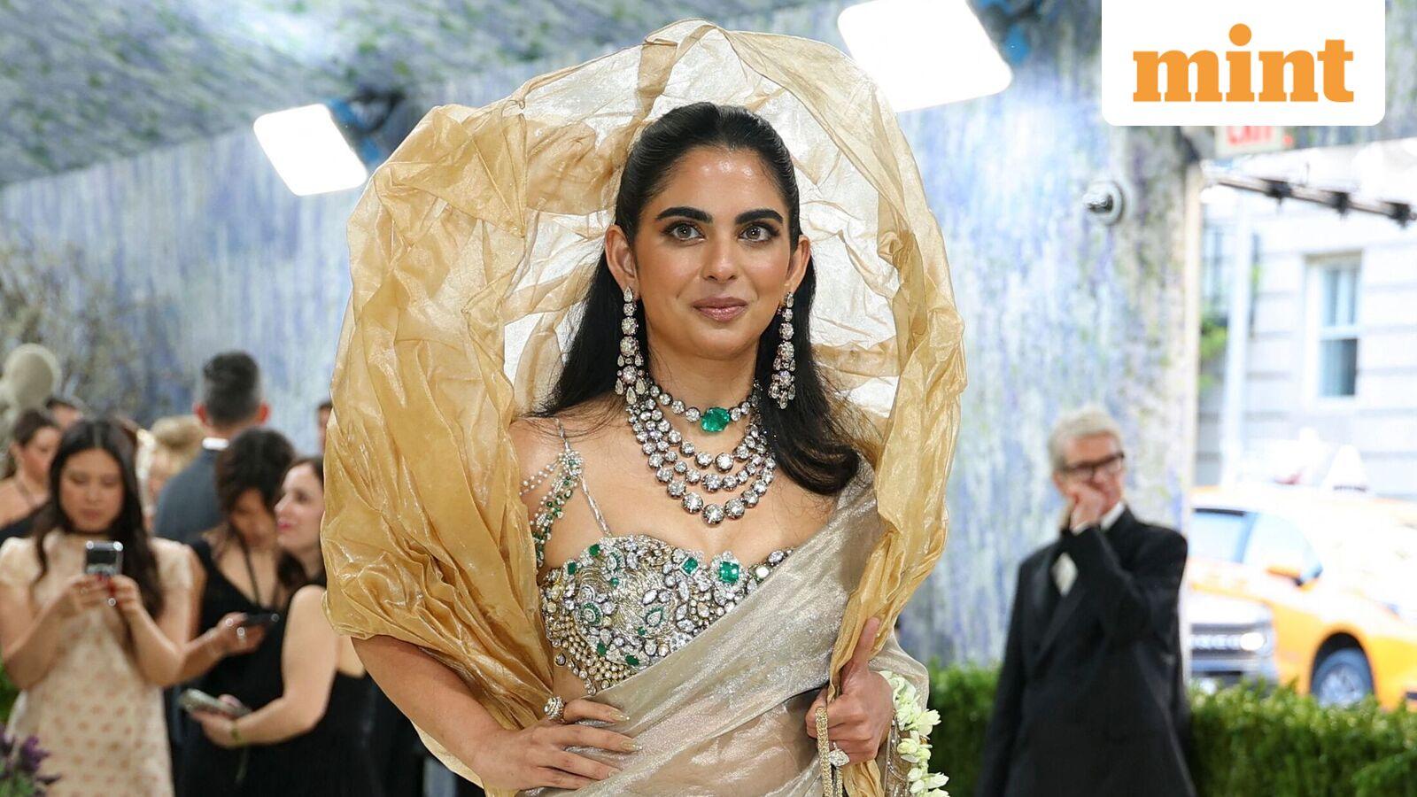 From 20 years old mango to blouse adorned with Nita Ambani's jewellery, Isha Ambani decodes Met Gala 2026 saree look
