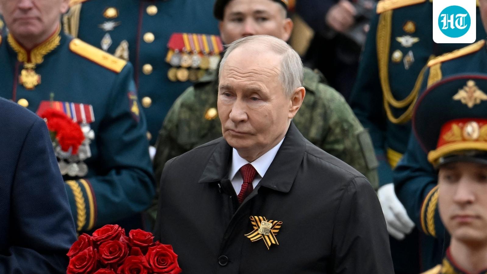 Vladimir Putin calls Ukraine ‘aggressive’ NATO-backed force in victory parade address
