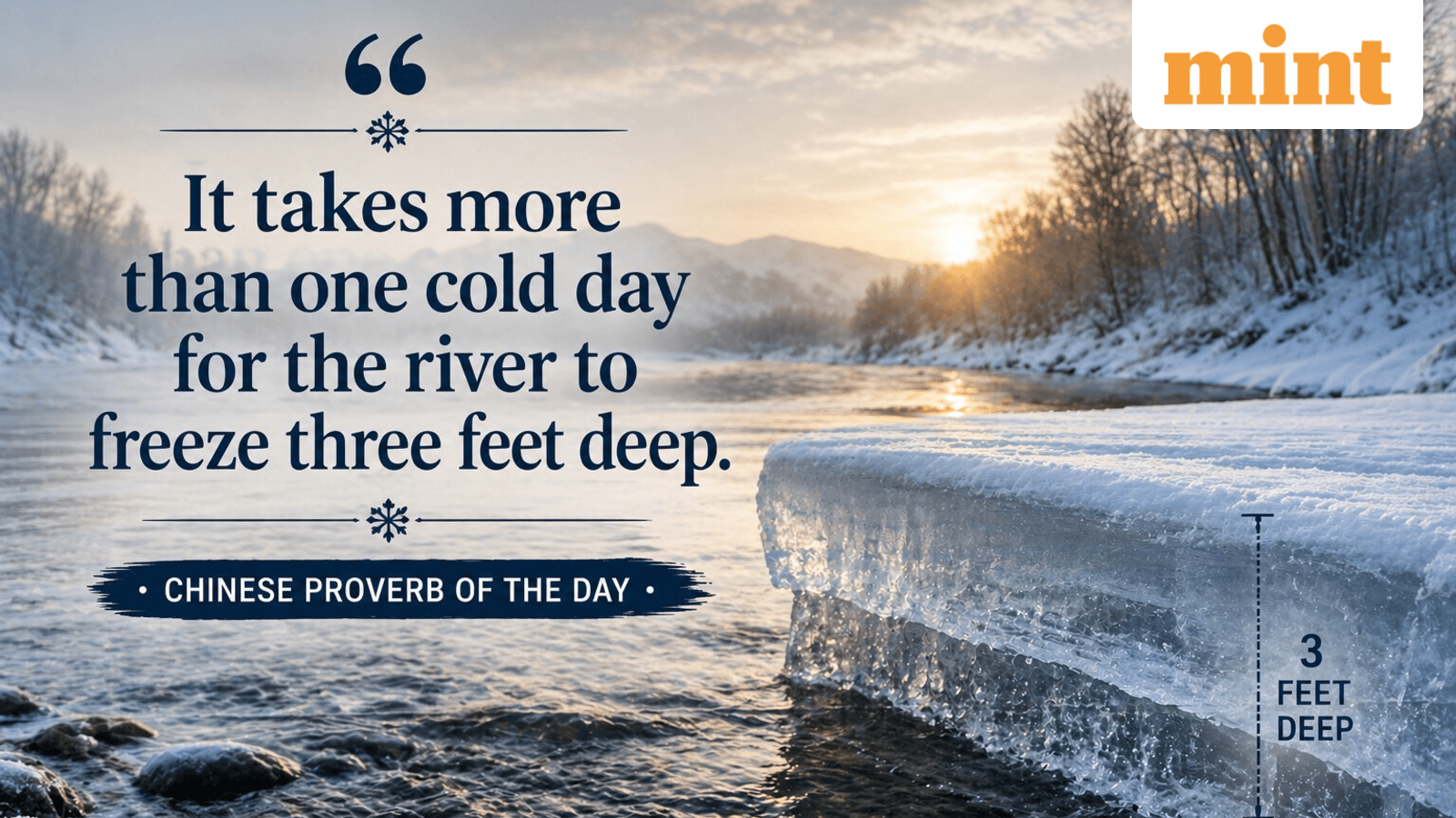 Chinese Proverb of the day: ‘It takes more than one cold day…’; meaning, business lesson and why it still matters today