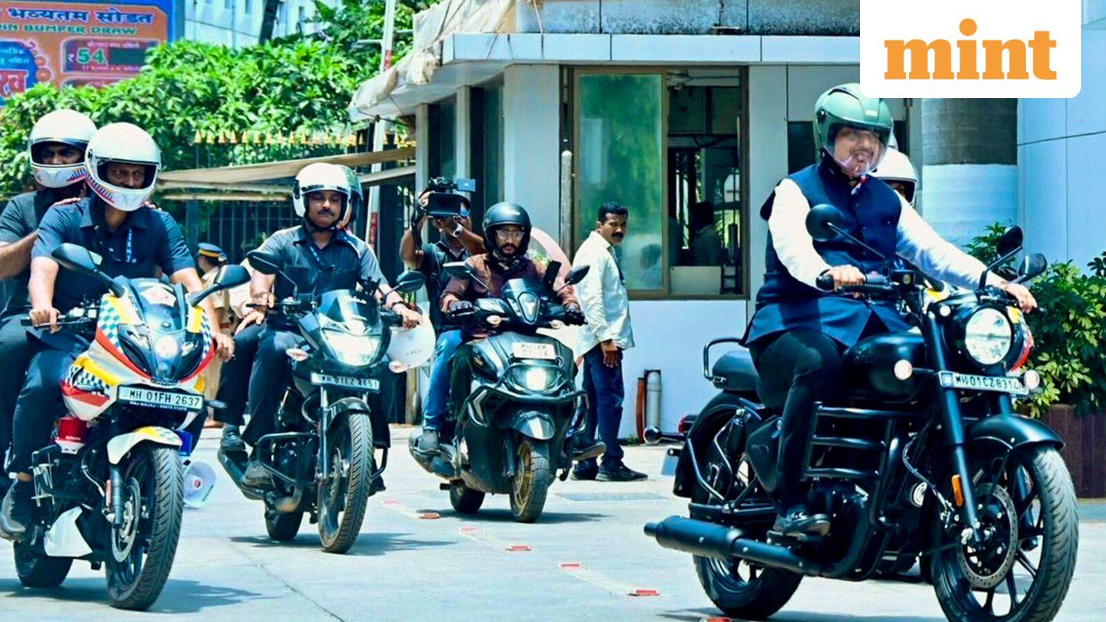 PM Modi's austerity push: Maharashtra CM Fadnavis rides motorcycle to Vidhan Bhavan | Watch video