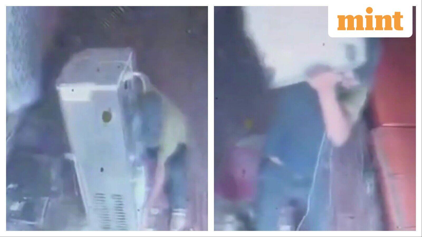 Watch: Thief carries away 40 kg water cooler in broad daylight, CCTV captures theft. Internet says: ‘Baahubali chor’